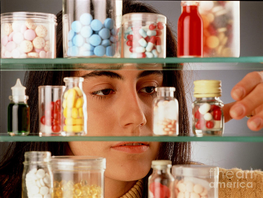 Medicine Cabinet Shelf Photograph by Science Stock Photography