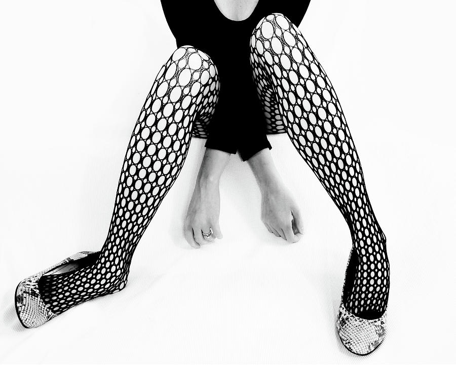 Young Womans Legs Posing In Black Photograph by Photo By Kirsten Geyer
