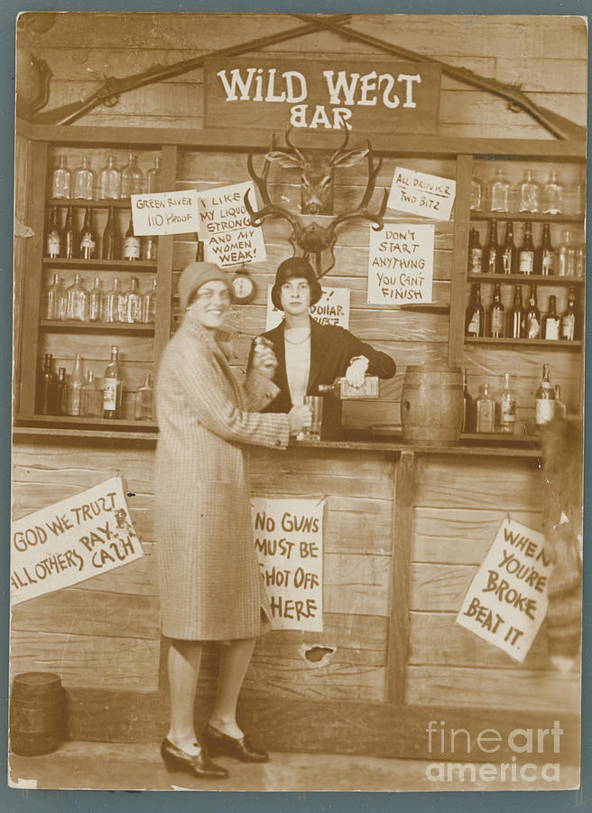 Young Women At Western Bar With Posted Photograph by Bettmann