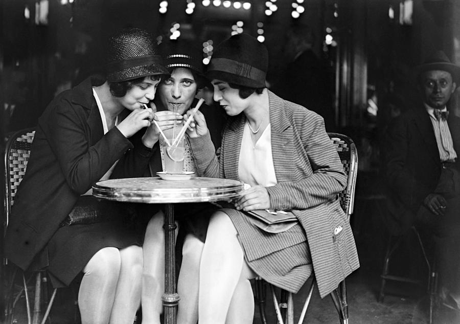 Young Women Having A Drink Photograph by Keystone-france