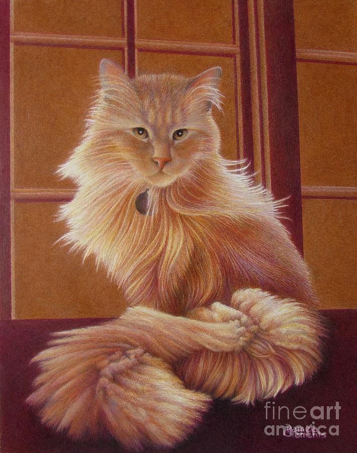 Cat Drawing - Your Majesty by Pamela Clements