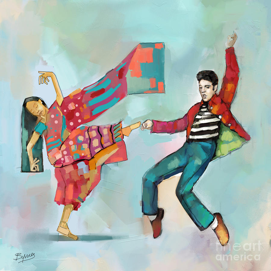 Elvis Presley Painting - Youre So Square by Carrie Joy Byrnes