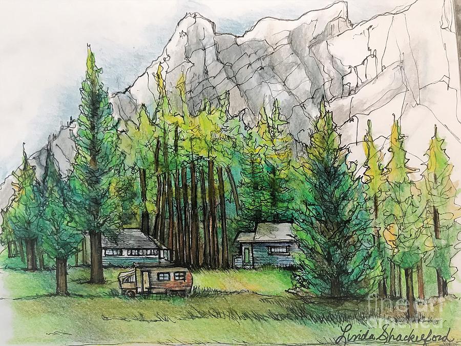 Yukon Canada Rv Park Drawing by Linda Shackelford