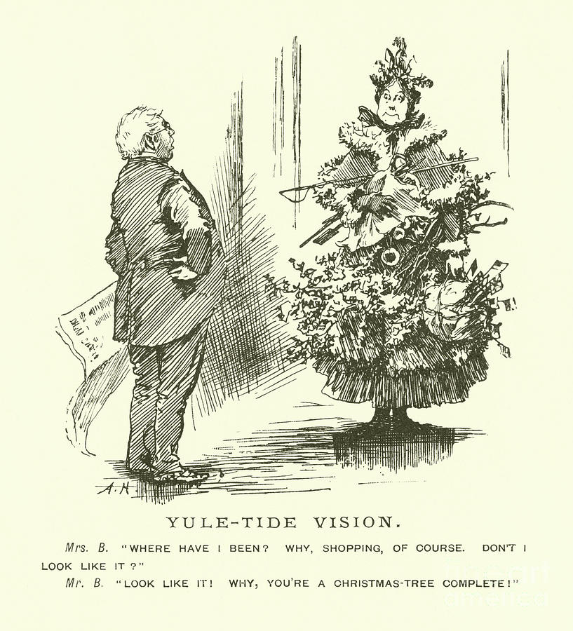 Yule Tide Vision Drawing by English School