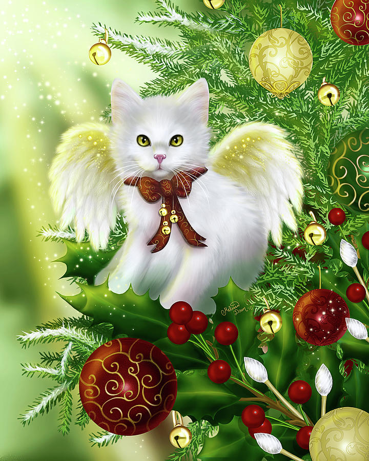 Kitten Digital Art - Yuletide Joy by Melissa Dawn