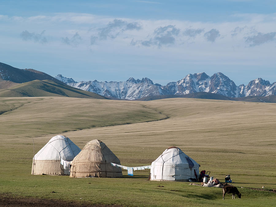 Yurts At Song-kol Lake Photograph by Evgenii Zotov