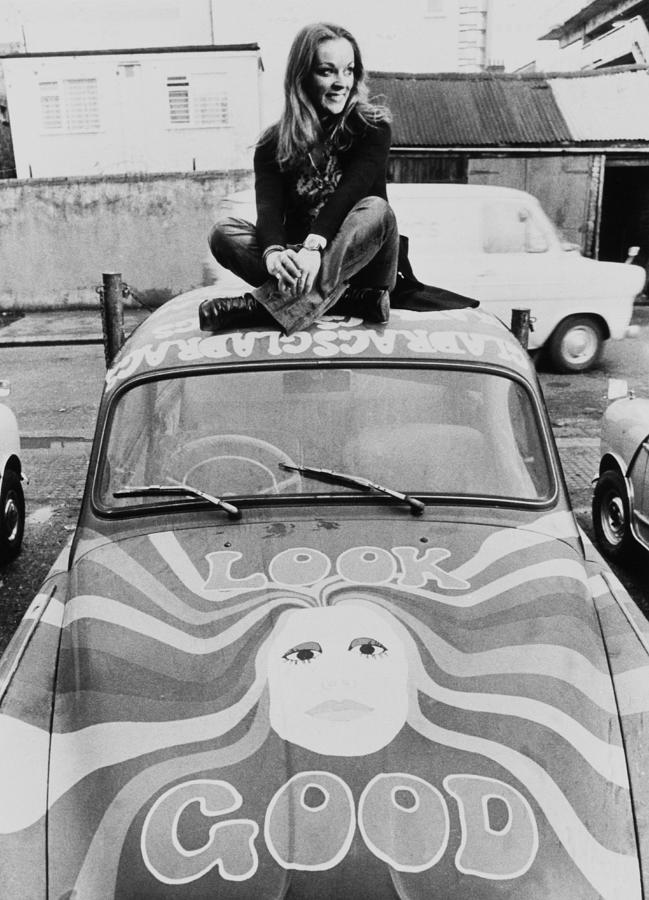 Byzantine Photograph - Yvonne Freeman And Her Psychedelic Car by Keystone-france