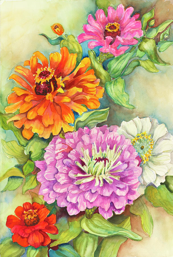 Flower Painting - Z For Zinnia by Joanne Porter