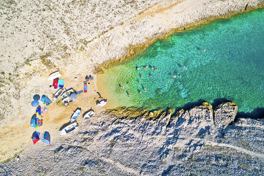 Zadar archipelago idyllic cove beach in stone desert scenery nea Photograph by Brch Photography