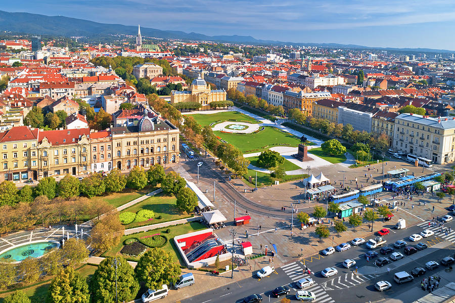Zagreb historic city center aerial view Photograph by Brch Photography
