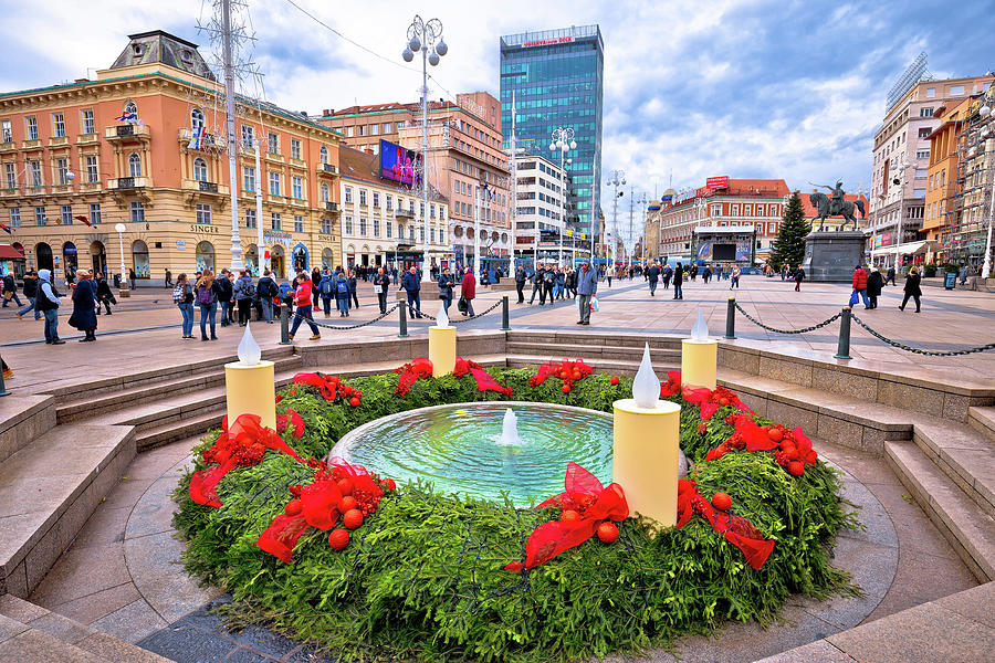 Zagreb main square advent view Photograph by Brch Photography