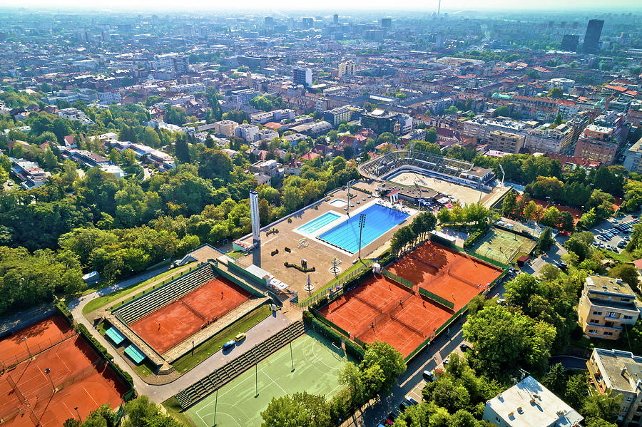 Zagreb Salata hilla and city center aerial view Photograph by Brch Photography