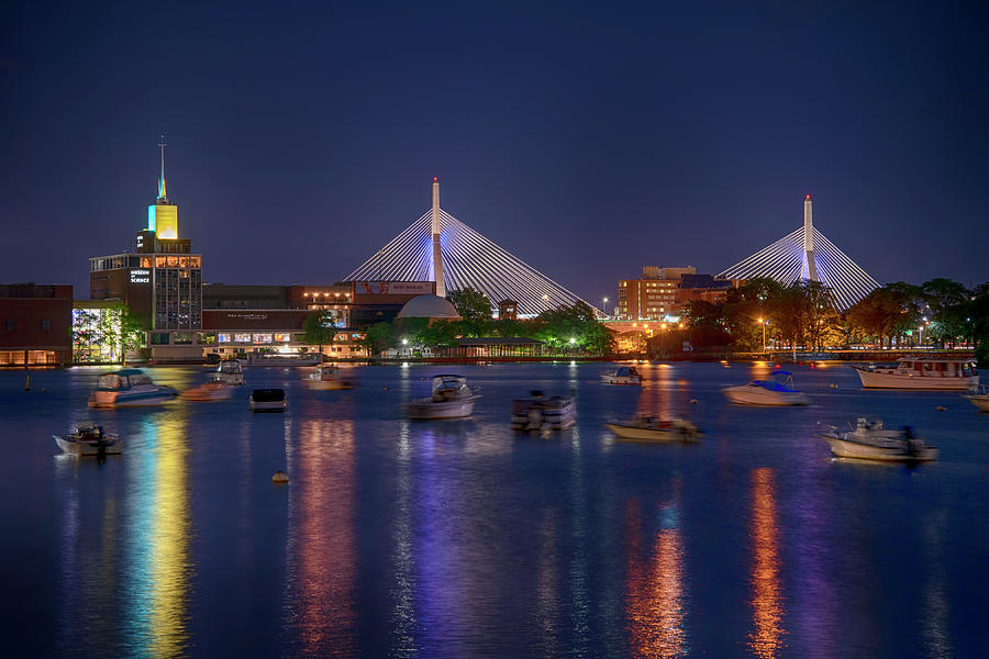 Zakim Bridge and the Museum of Science Photograph by Joann Vitali