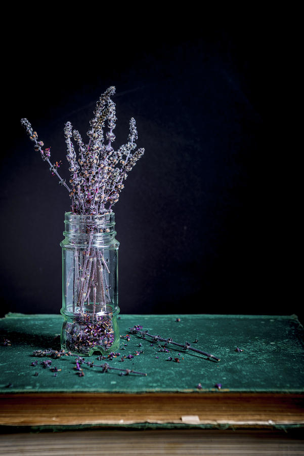 Zalotti Blossom Branches african Basil In A Glass Vase Photograph by Nitin Kapoor