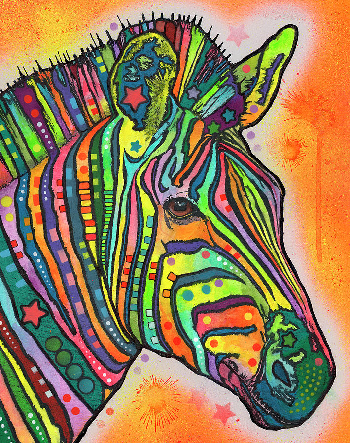 Zebra Mixed Media by Dean Russo