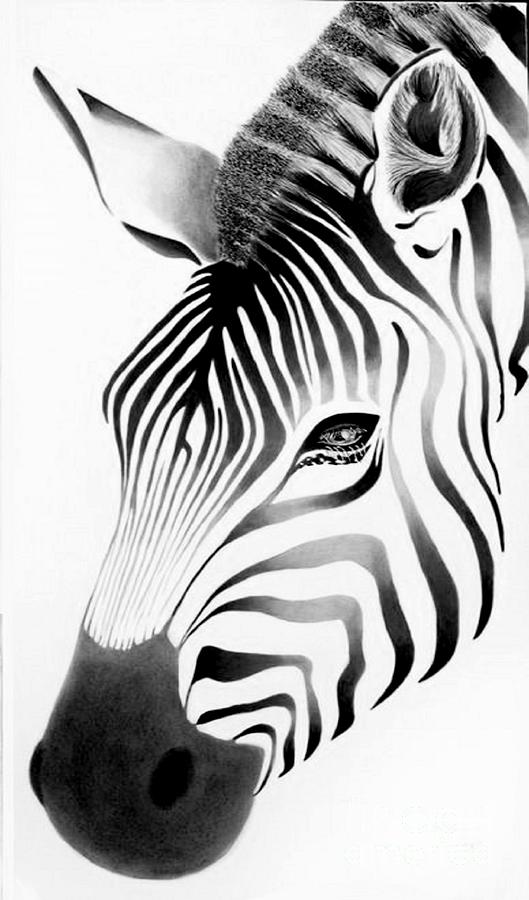 Zebra Face  Painting by Vesna Antic