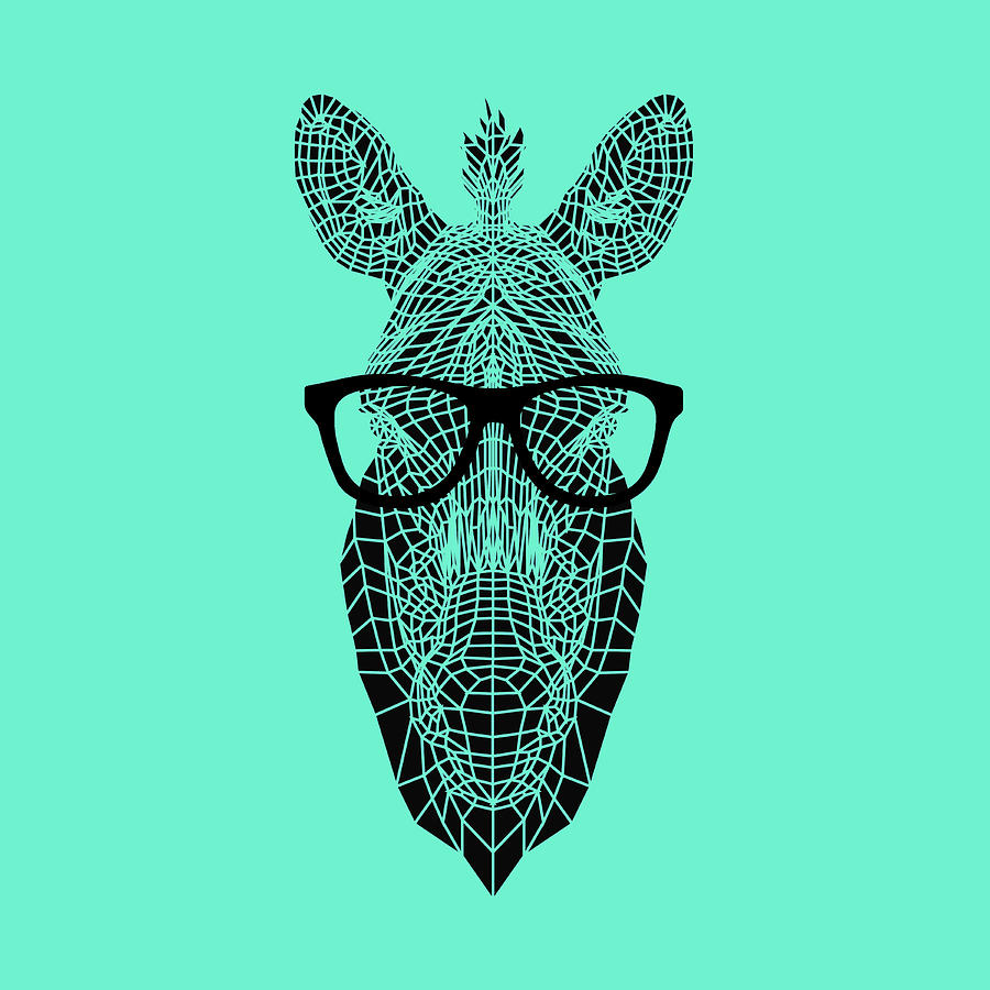 Zebra in Glasses Digital Art by Naxart Studio - Pixels