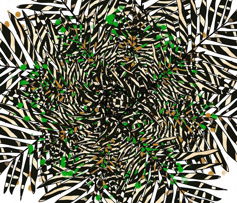 Zebra Pattern Palm  Digital Art by Joan Stratton