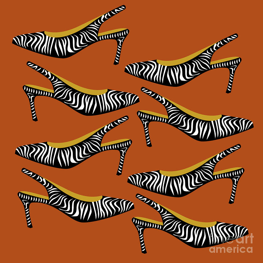 Zebra slingbacks  Painting by Claire Huntley