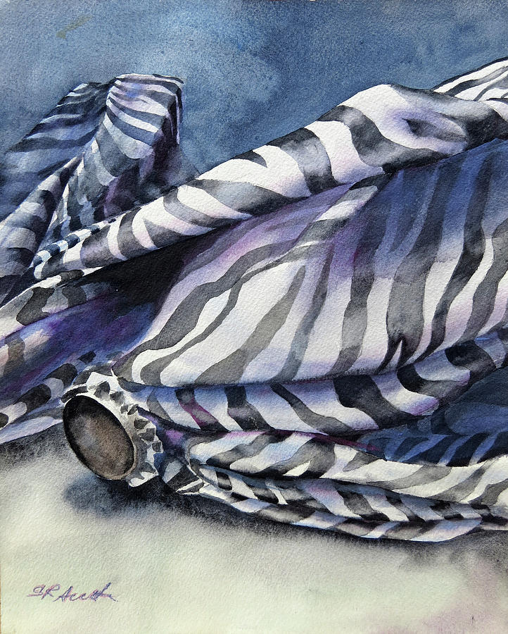 Crayon Painting - Zebra Umbrella by Suzanne Accetta