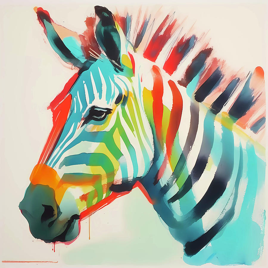 Zebra Painting by Walker Noble