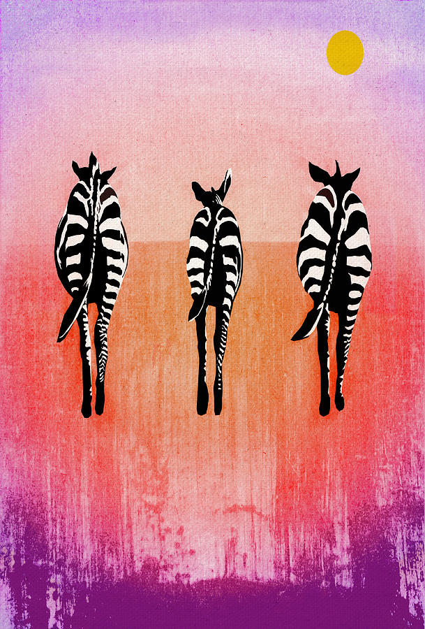 Zebras Digital Art - Zebras by Regina Wyatt Zebras Digital Art - Zebras by Regina Wyatt