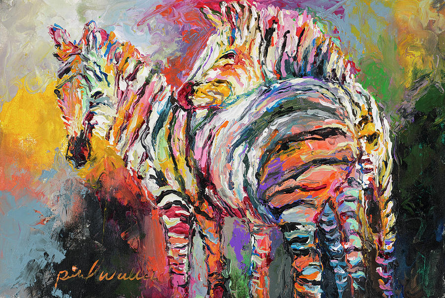 Zebra Painting - Zebras by Richard Wallich