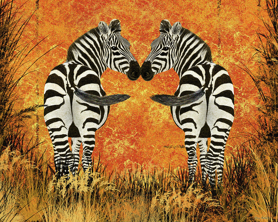 Zebra Painting - Zebras by Tina Nichols Zebra Painting - Zebras by Tina Nichols