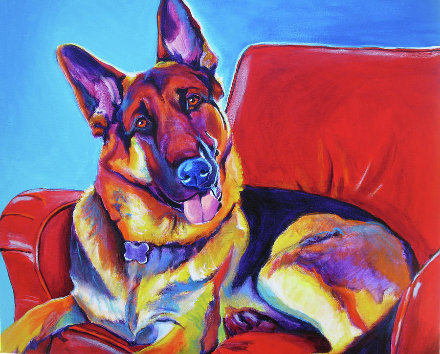 Dog Painting - Zeke by Dawgart