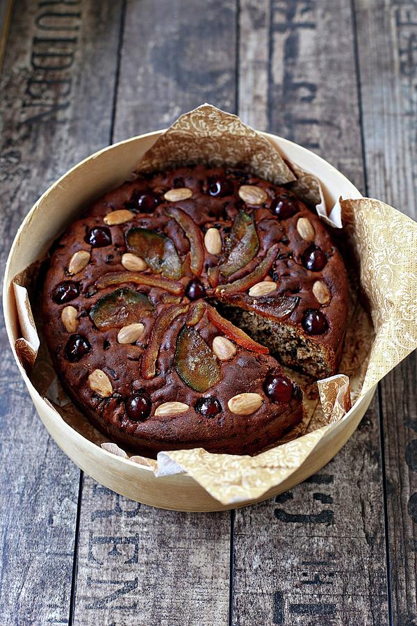 Zelten fruit Bread From South Tyrol With Nuts, Almonds And Candied Fruits Photograph by Alexandra Panella