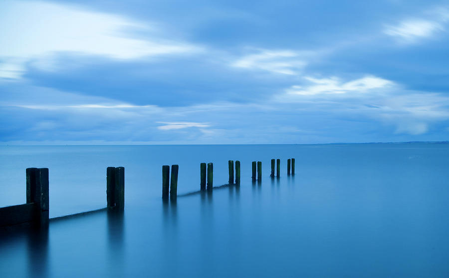 Zen Blue - Tranquil Scottish Coastal Photograph by Iain Gordon Dundee Scotland