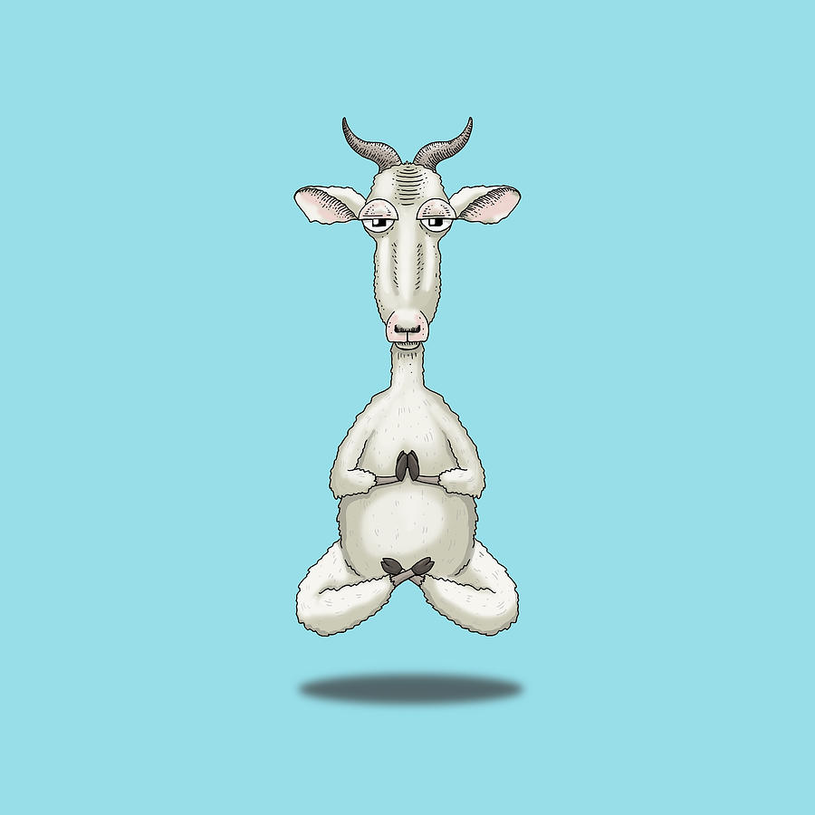 Goat Digital Art - Zen Goat Meditating by Laura Ostrowski