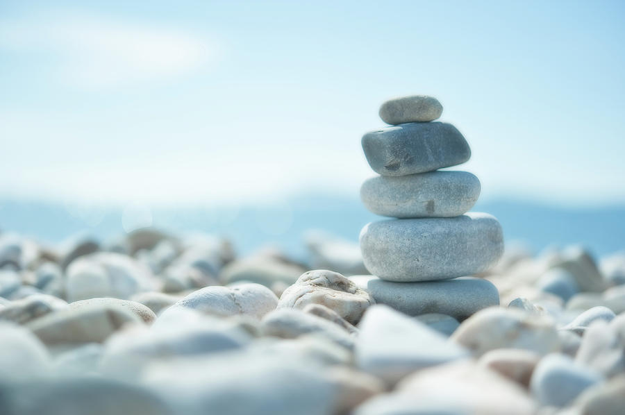 Zen Pebbles On The Beach Photograph by Alexandre Fp