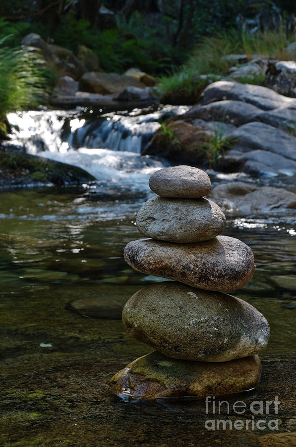 Water Mill Photograph - Zen Rocks In Gralheira River And Water Flow 2 by Angelo DeVal Water Mill Photograph - Zen Rocks In Gralheira River And Water Flow 2 by Angelo DeVal