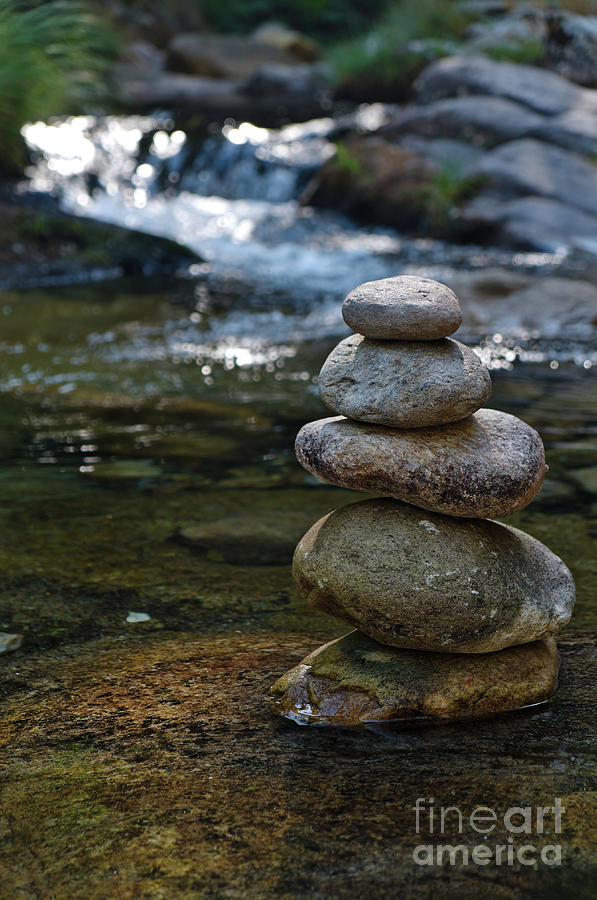 Zen Rocks In Gralheira River And Water Flow Photograph by Angelo DeVal