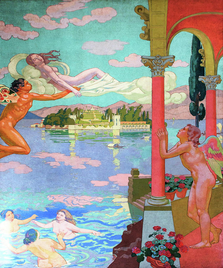 Maurice Denis Painting - Zephyr Carries Psyche To The Island Of Bliss - Digital Remastered Edition by Maurice Denis Maurice Denis Painting - Zephyr Carries Psyche To The Island Of Bliss - Digital Remastered Edition by Maurice Denis