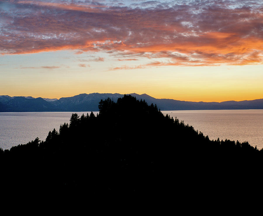 Zephyr Cove Lake Tahoe Sunset Silhouette  Photograph by Anthony Giammarino