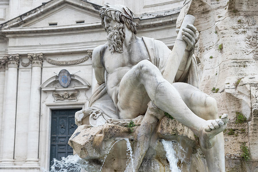 Zeus Statue In Bernini S Fountain Of The Four Rivers In The Piaz Photograph By Jaroslav Frank