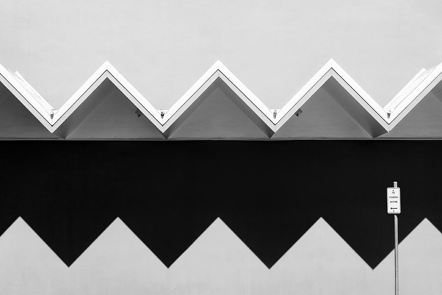 Black And White Photograph - Zig Zag Shadow by Jacqueline Hammer