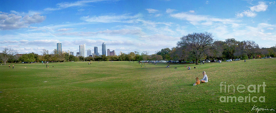 Zilker Park, Austin Texas USA Panoramic Photograph by Greg Kopriva