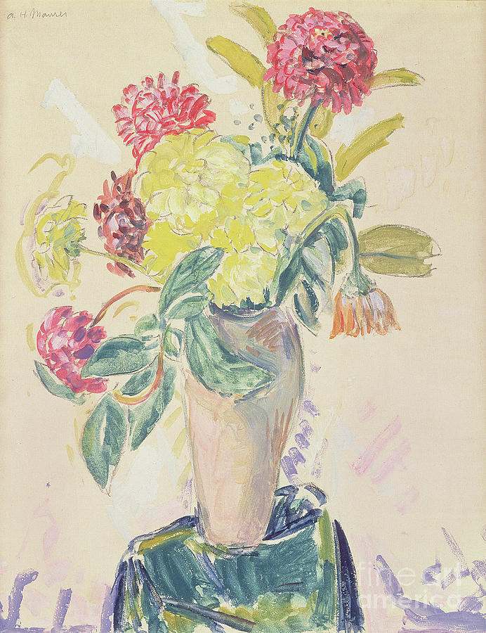 Zinnias, C.1926 Painting by Alfred Henry Maurer