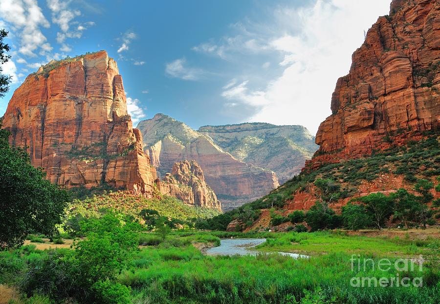 Southwest Photograph - Zion Canyon With The Virgin River by Bjul Southwest Photograph - Zion Canyon With The Virgin River by Bjul