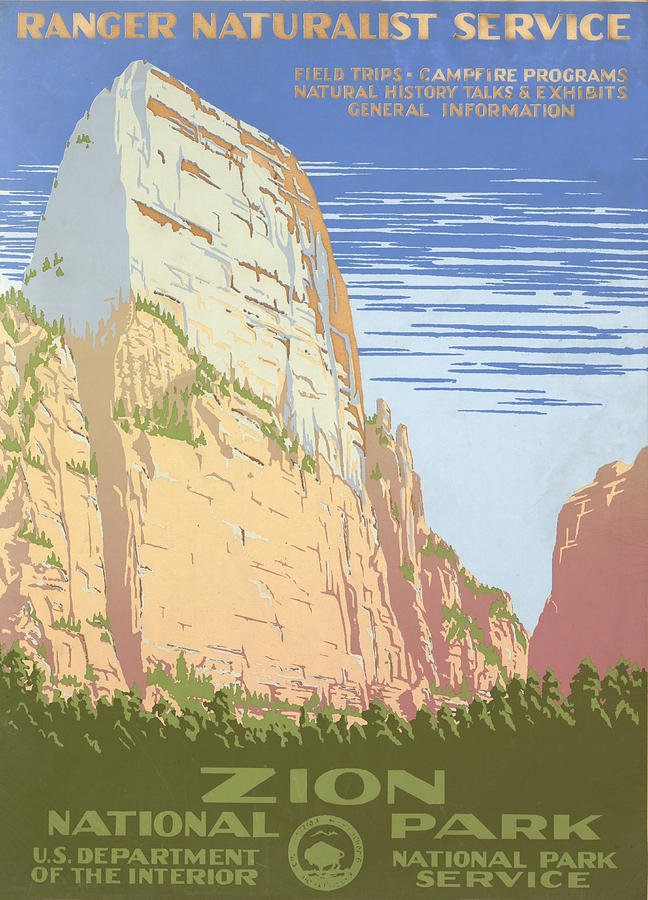 Zion National Park Painting by Vintage Pix