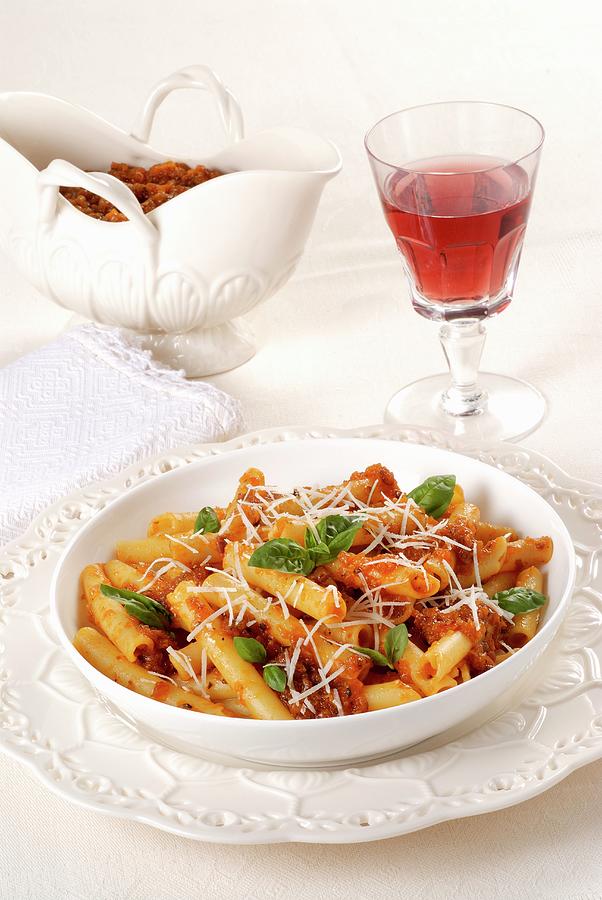 Ziti With Meat Sauce And Parmesan Photograph by Franco Pizzochero