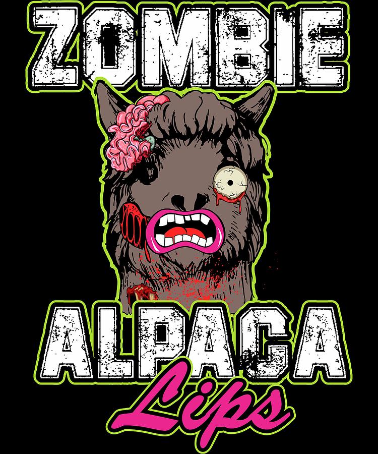 Download Zombie Alpaca Lips Halloween Pun Llama Alpacalypse Dark Digital Art By Nikita Goel