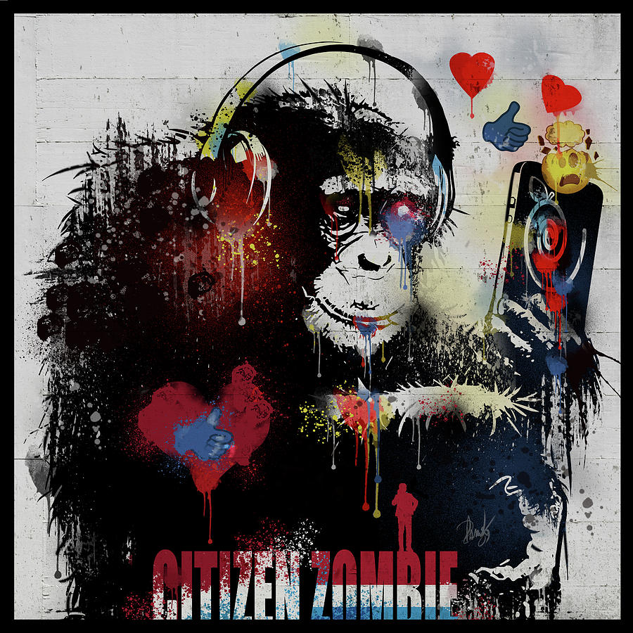 Monkey Mixed Media - Zombie by Danksy