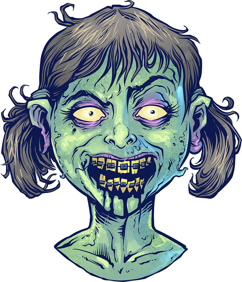 cartoon girl zombie face