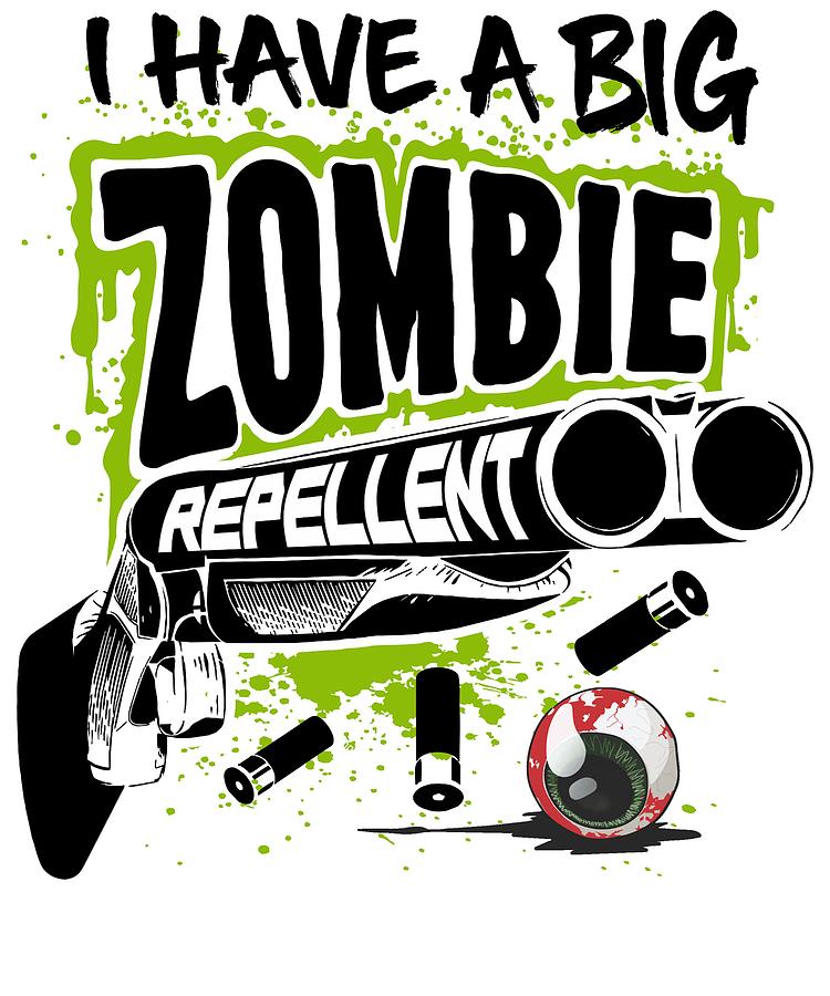 Zombie Repellent Halloween Funny Gun Art Light Digital Art by Nikita ...