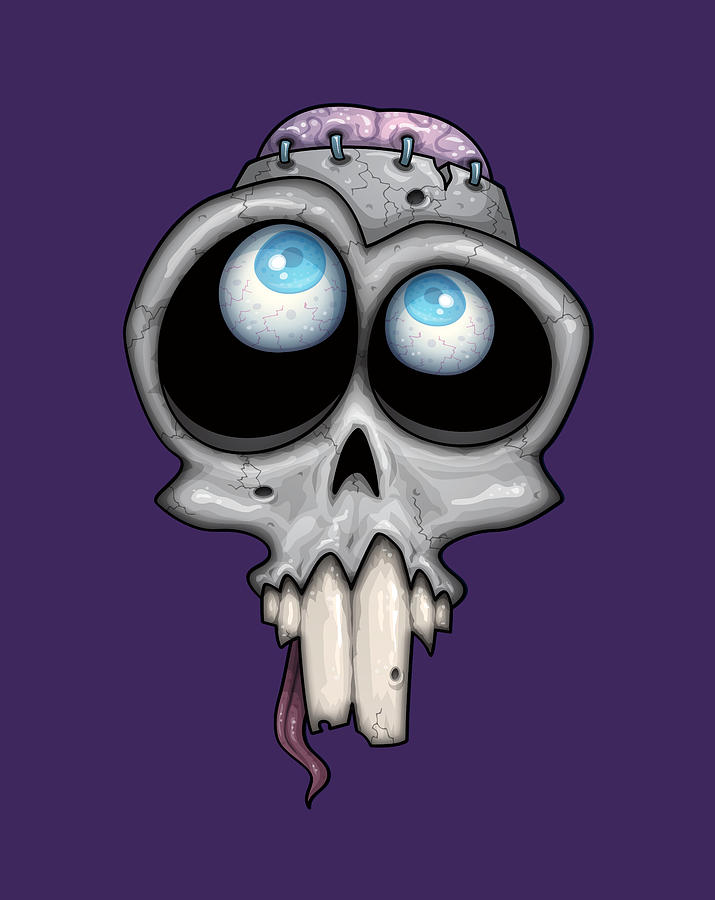 Zombie Skull Digital Art