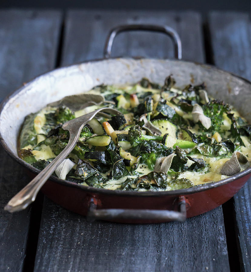 Zucchini Casserole With Green Vegetables Photograph by Martina Schindler
